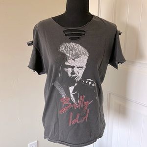Custom cut up Billy Idol t shirt. Unisex M.